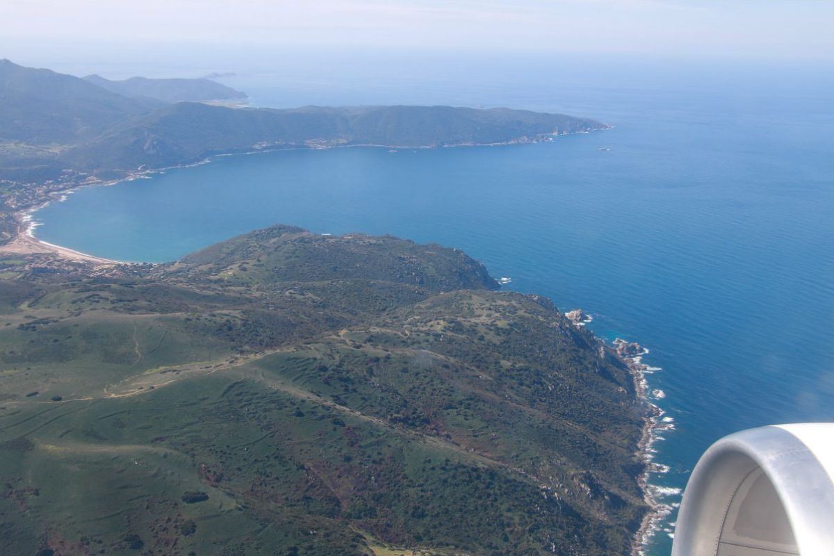 La baie d'Ajaccio, vue du ciel