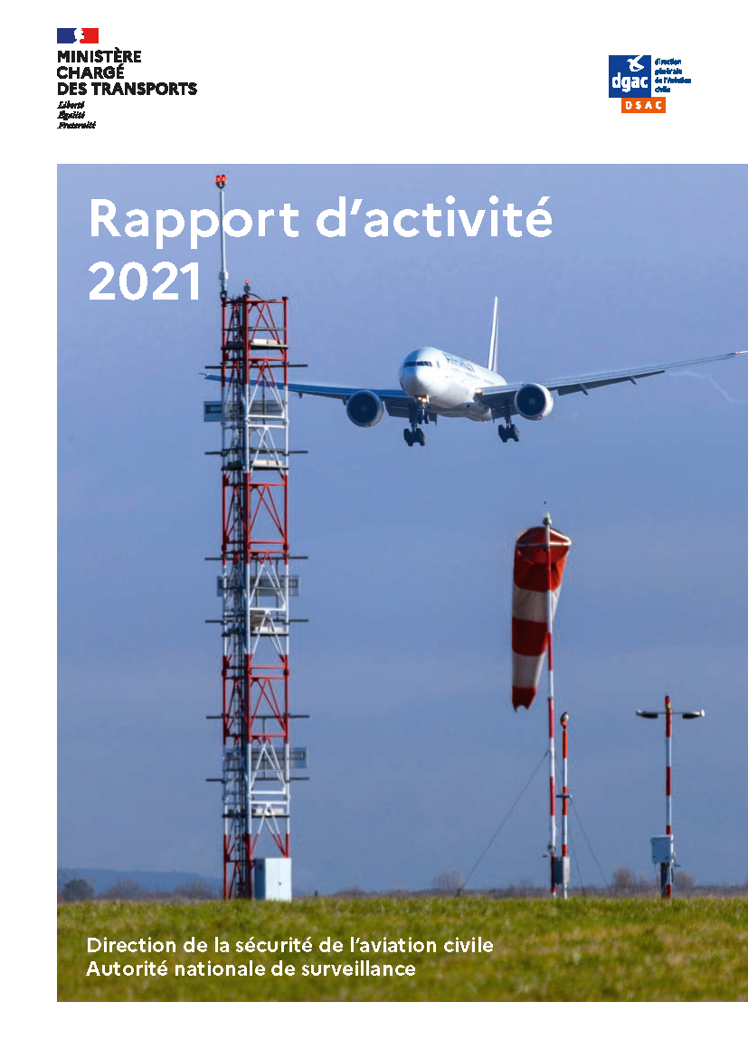 Page de garde du rapport d'activité 2021 de la DSAC